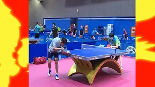 Table tennis successors. Wang Chuqin Training with Lin Shidong. World Team Championships