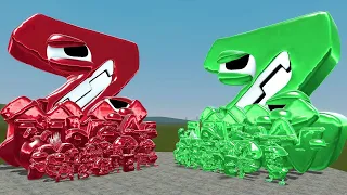 RUBY ALPHABET LORE FAMILY VS EMERALD ALPHABET LORE FAMILY In Garry's Mod - WHO WILL WIN ?