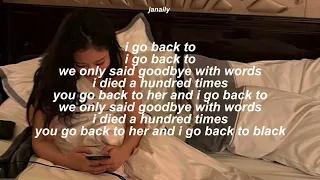 back to black - amy winehouse [speed up] lyrics