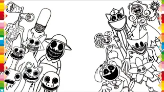 ZOONOMALY vs POPPY PLAYTIME Chapter 3 New Coloring Pages / How to Color All Bosses and Monsters