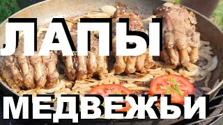 МЕДВЕЖЬИ ЛАПЫ НА ДРОВАХ В КАЗАНЕ С ЛУКОМ И ТОМАТАМИ РЕЦЕПТЫ СЮФ ОХОТА НА МЕДВЕДЯ