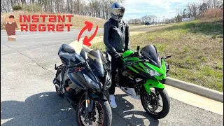 Ninja 400 Owner Rides a 600cc FIRST TIME EVER!! GONE WRONG!