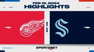 NHL Highlights: Red Wings vs. Kraken - February 19, 2024