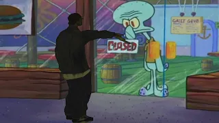 Ryder robbing the Krusty Krab at night