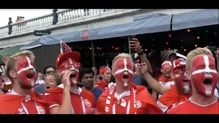 Французские и датские болельщики в центре Москвы! Denmark-France, draw 0: 0!)  World Cup 2018.