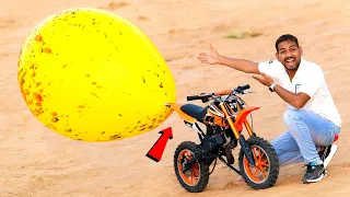 Monster Balloon Vs Mini 50cc Petrol Bike - ये तो कमाल हो गया 😎