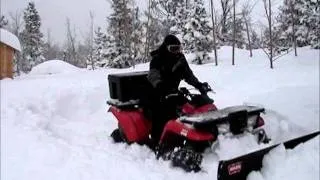 ATV Plowing 3 Feet of Snow: Kawasaki Prairie 400