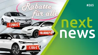 nextnews: gratis Laden, Preiskampf bei E-Autos, BYD vor Tesla, erneuerbare Energien, Deutschlandnetz