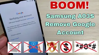 New Method!!! Samsung A03s (SM-A037F), Remove Google Account, Bypass FRP. Without PC.