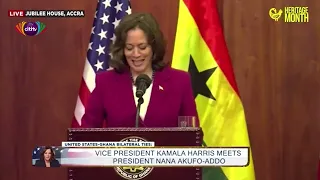 Watch Kamala Harris' full press conference at the Jubilee House after meeting with Nana Akufo-Addo
