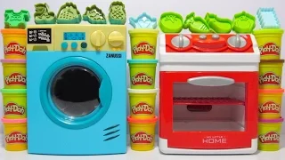 Play and Learn Colors with Toy Washing Machine Zanussi HTI Toy Stove and Play-Doh Fun for Kids