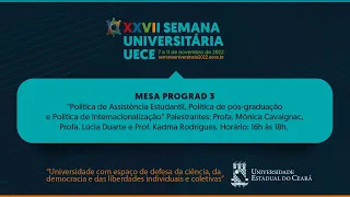 Semana Universitária - Mesa PROGRAD 3 - PPI