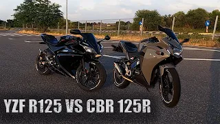 YAMAHA YZF R125 - HONDA CBR 125r   0-100 KM/H GPS