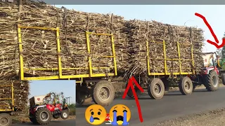 Arjun 605 Tractor pulling Full Loaded Sugar cane Trolley | Sugar cane load | Tractor