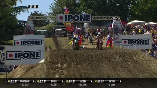 Prado and Sanayei battle for the lead - MX2 Race 1 - MXGP of Italy - Imola 2019