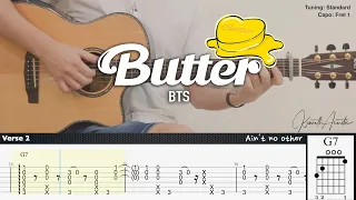 Butter - BTS | Fingerstyle Guitar | TAB + Chords + Lyrics