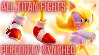 Sonic Frontiers ALL TITAN FIGHTS PERFECTLY SYNCHED