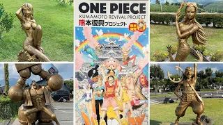 ONE PIECE Bronze Statue Tour 🇯🇵｜Kumamoto Reconstruction Project (Day 1)