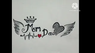 I❤️MOM DADHeart shape drawing #beautiful #pencildrawing #easystepbystep#MOMDad Letterdrawing#youtube