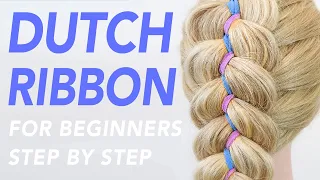 How To Dutch Ribbon Braid Step by Step For Beginners [CC] | EverydayHairInspiration