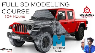 Car Modeling in Maya ( JEEP ) | Texturing in Substance Painter |