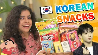 🇰🇷 *TRYING* KOREAN SNACKS First Time | BTS Banana Milk, Chips, Chocolate,Noodles | Munna Unplugged