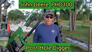 John Deere PHD100 Post Hole Digger by Rotomec for my John Deere 3025E Tractor.