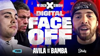 NATE DIAZ CRASHES CHRIS AVILA V PAUL BAMBA FACE OFF! | Misfits Boxing X Series 006