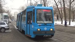 Трамвай 71-134А (ЛМ-99АЭ) №3029 "Московский Транспорт" с маршрутом №27