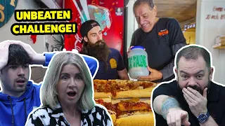 BRITISH FAMILY REACT! WIN THE CASH JACKPOT IF YOU CAN FINISH THIS UNBEATEN SANDWICH CHALLENGE!