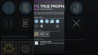 GO TO XUR RIGHT NOW!!! GOD ROLL PVE TRUE PROPHECY!