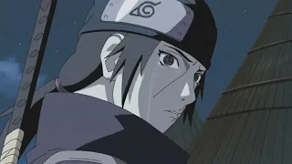 Itachi llora al abandonar a Sasuke - Itachi abandona la Aldea