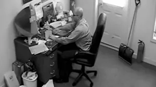 Broken chair upset the man to destroy his office