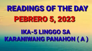 FEBRUARY 5, 2023 SUNDAY TAGALOG MASS READINGS | IKA-5 LINGGO SA KARANIWANG PANAHON, YEAR A