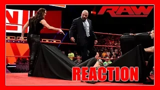 Stephanie McMahon sends Ronda Rousey crashing through a table - RAW - REACTION