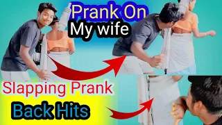 Prank Back Hit On My wife | Hit On Back | Extreme Reaction 🤣| Slapping Prank | @RKMoniKachari