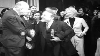 Carl Laemmle greets his guests during Universal Pictures Corporation's 20th anniv...HD Stock Footage