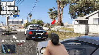 GTA 5 LSPDFR MASSIVE SHOOTOUT | OFFICER DOWN | SWAT CALL