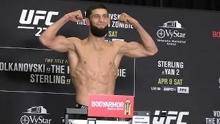 Khamzat Chimaev vs Gilbert Burns UFC 273 official weigh-in