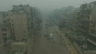 Drone footage shows Aleppo from the air as strikes resume