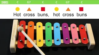 Hot Cross Buns Piano and Xylophone Notes | Color Me Mozart™ | Ep. 9