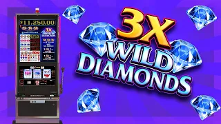 PROGRESSIVE HIT! 🎰 ALL NEW! 💎 3X Wild Diamonds 💎 Slot Machine Live Play Diamond RS