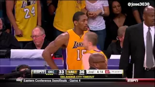 Metta World Peace / Russell Westbrook Get Tangled Up - Thunder @ Lakers 2012 NBA Playoffs