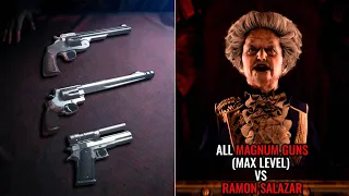 Resident Evil 4 Remake - All Magnum Guns (Max Level) vs Ramon Salazar Professional 4K 60Fps