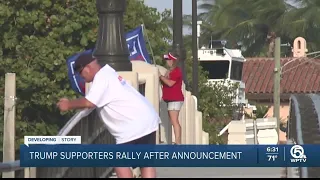 Trump supporters appear outside his Mar-a-Lago resort