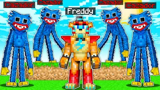 Minecraft: 4 Huggy Wuggy Vs Freddy 😰🔪 MINECRAFT CORREDOR vs CAZADORES - Alexy