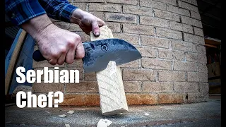 Forging An Integral Serbian Chef's Knife From Giant Truck Spring