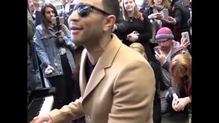 John Legend played an impromptu gig at St Pancras International today