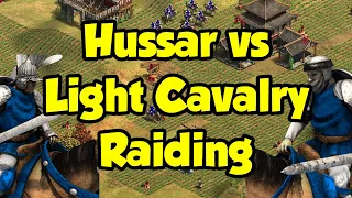 Hussar vs Light Cav raiding (AoE2)