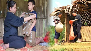 The single girl buys new clothes for the wandering boy - Harvests pumpkins to sell at the market